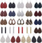 AIDSOTOU 24 Pairs Teardrop Faux Leather Earrings Set for Teens Girls Women Black and Red Animal Floral Print Leopard Print Lightweight Leather Dan...