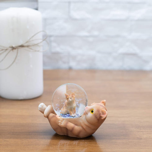 Elanze Designs Striped Tabby Cat and Kitten Magical Whimsical Tabletop Dresser Nightstand Figurine Miniature 45MM Sturdy Polyresin Glitter Water S...