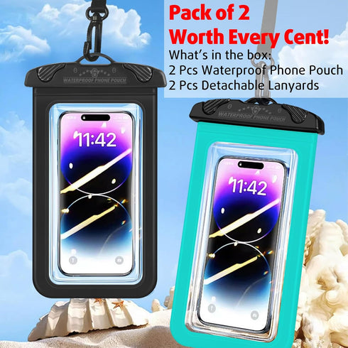 Waterproof Phone Pouch, Waterproof Phone case with Lanyard, Large Cell Phone Dry Bag for iPhone15 14 13 12 Pro Max, Galaxy S24 S23 Ultra- Cruise S...