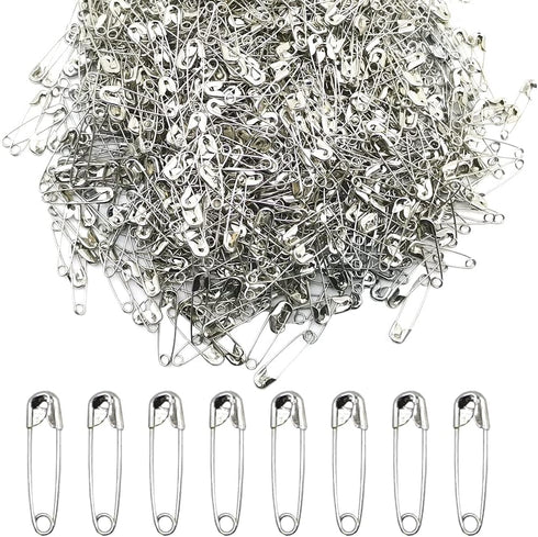 500 Pieces Safety Pins 20mm Small Sewing Pins Metal Mini Safety Pins for Home Office Art Craft Jewelry Making (XBZ/Silver)...