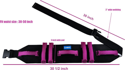 Gait Belt-Transfer Belt with 7 Nylon Padded Handles,Medical Nursing Safety Gait Assist Device for Elderly, Seniors, Physical Therapy (Rose Red, 60...