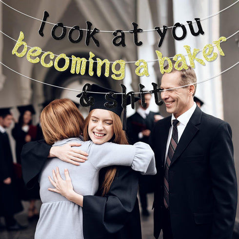 Look at You Becoming a Baker Banner, Congrats Grad, Congrats Baker, Class of 2024 Cooking Academy Gradaution Party Decorations...