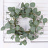 idyllic Eucalyptus Leaves Wreath Metal Polyester Green Wreath 14 Inches for The Front Door Décor, 1 Pack...