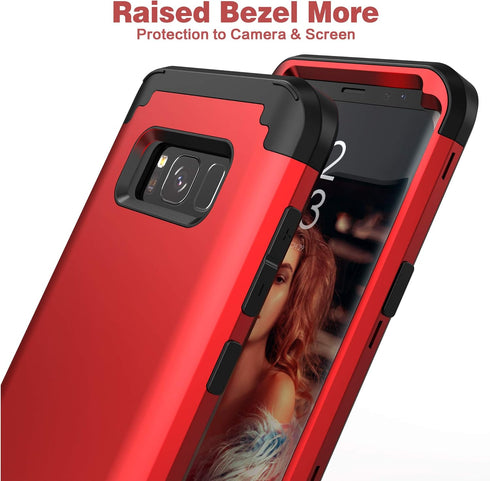 IDweel for Galaxy S8 Case, for Galaxy S8 Case Rose Gold for Women Girls, 3 in 1 Shockproof Slim Hybrid Heavy Duty Protection Hard PC Cover Soft Si...