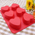 X-Haibei Love 6 Heart Shape Silicone Mold Lotion Bars Soap Moulds Cake Muffin Baking Deep Cavity 4oz per Cell...