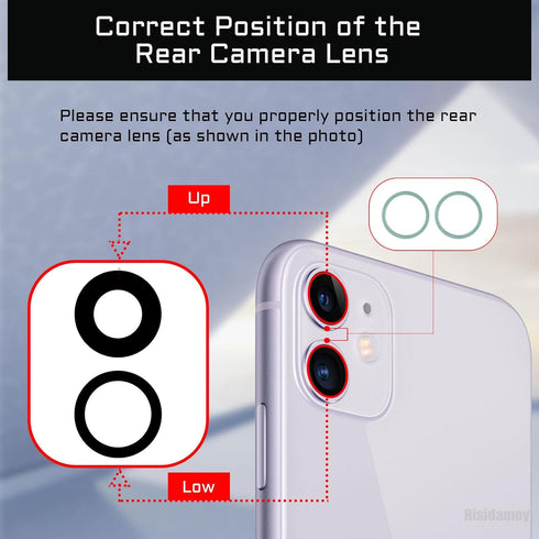 2 Sets for iPhone 11 Green Back Camera Lens Cover Replacement with Dual-Sided Adhesive Rear Camera Lens Protector Metal Frame with Fix Tool Repair...