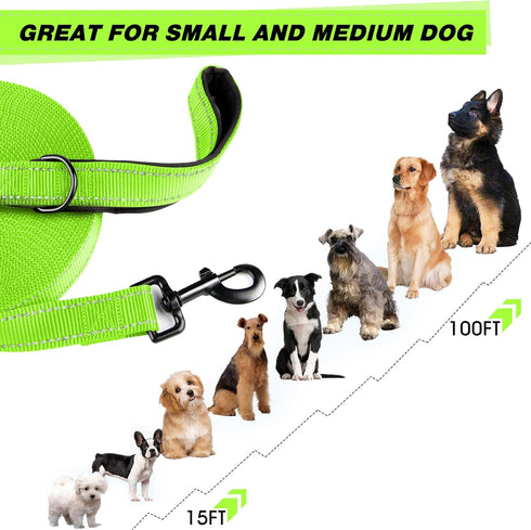 Long Leash for Dog Training 15ft 20ft 30ft 50ft 100ft - Obedience Recall Training Lead for Large Medium Small Dogs - Great for Training Playing Ca...