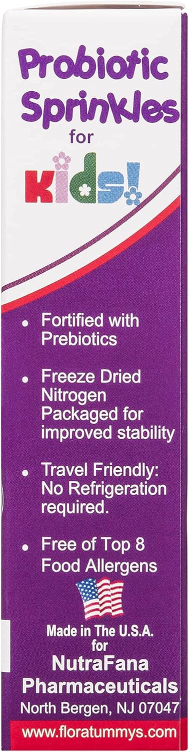 Probiotic Sprinkles Kids 10ct: Taste-Free, Easy-to-Use Probiotic Powder Packets, Non-Dairy, Gluten & Sugar-Free. Non-GMO, Travel Size...
