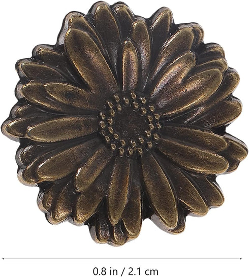 ARTIBETTER 10 Sets Antique Snaps Button Bronze Vintage Metal Snap Leather Fastener Flower Sewing Snaps for Handbag Purses Bags Clothes Leather Sew...