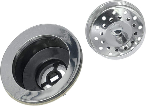 Basket Strainer 4 Inch Kitchen Sink Steel Drain with ABS Base and Removable Strainer Assembly, for American Standard Kitchen Sink with 3-1/2 Inch ...