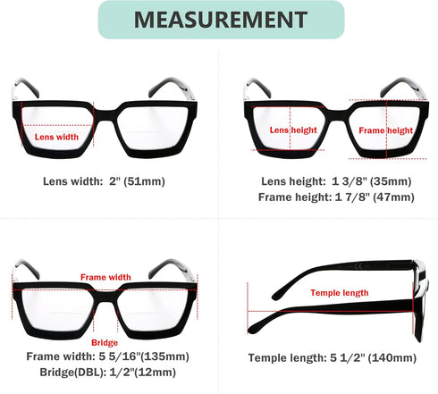Eyekepper Bifocal Reading Glasses Women - Stylish Bifocal Readers Clear Lens Oversize Frame...