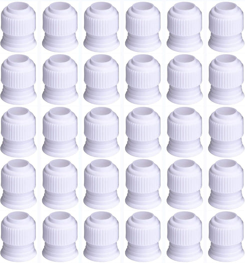 Shappy 30 Pieces Coupler Piping Bag Plastic Standard Couplers Cake Decorating Pipe Tip for Frosting Icing Nozzles (1.2 x 1 Inch)...