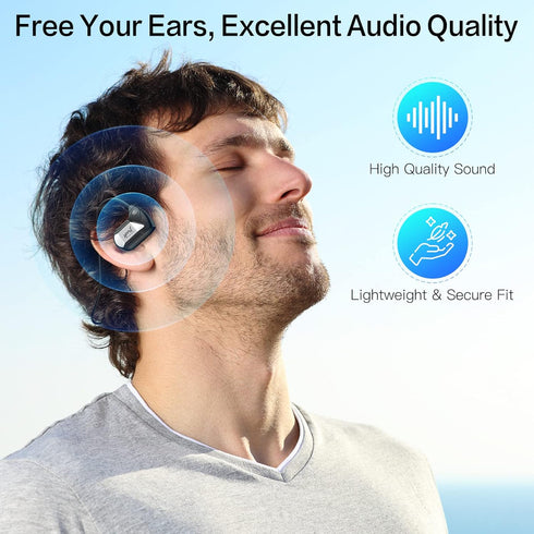 Open Ear Headphones Wireless Bluetooth,Air Conduction Earbuds Bluetooth 5.3 For Sports,20h Playtime Touch Control Headset For Running,Cycling,Hiki...