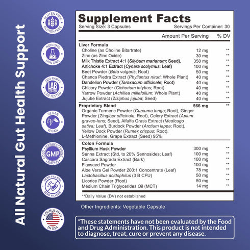 Liver Detox & Colon Cleanse - 2X Stronger Cleanse - Liver Cleanse Detox & Repair - Colon Cleanser & Detox - Premium Liver Support Supplement - Men...
