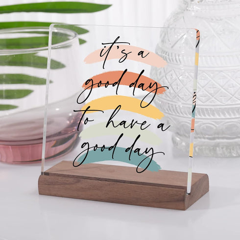 Motivational Office Desk Decor For Women Coworker It‘s A Good Day To Have A Good Day - Inspirational Signs Gifts Aesthetic Office Table Desktop De...