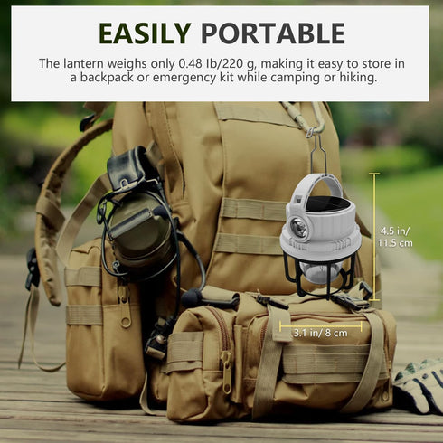 300LM LED Camping Lantern Rechargeable,2400mAh Power Bank?USB Cable?6 Light Modes Included with Two Light Source Modes, Lantern Flashlight for Hur...