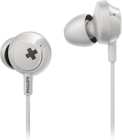 Philips SHE4305WT BASS+ In Ear Wired Headphones with Mic - White...