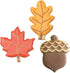Fall Leaves Cookie Cutters 3-Pc. Set Made in USA by Ann Clark, Acorn, Maple Leaf, Oak Leaf...