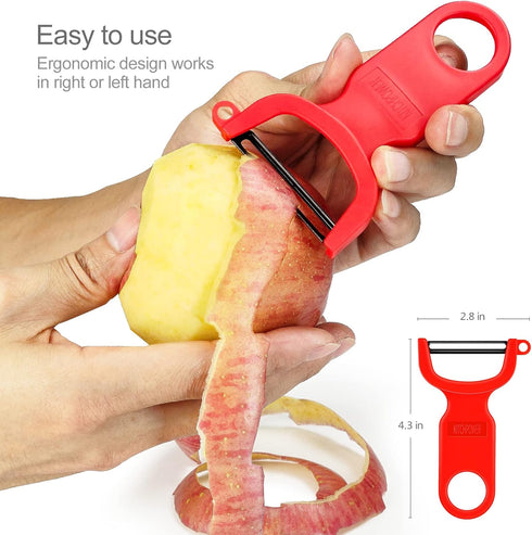 Original Vegetable Peeler Carbon Steel Blade 3-Pack Red/Green/Yellow...