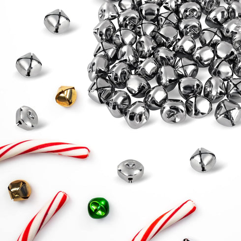 BigOtters 50 Pcs Jingle Bells for Crafting, 1 Inch Craft Bells Bulk for DIY, Home Christmas Decoration, Silver...