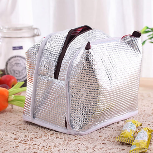 2PCS Lunch Bags Reusable Lunch Tote Bags Portable Lunch Cooler Bag Lunch Holder Insulated Lunch Box Bag for Picnic Office Beach (Green+Red)...