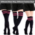Moon Wood Women Thigh High Socks Extra Long Warm Knit Over Knee High Boot Stockings Striped Thigh Highs Leg Warmers...
