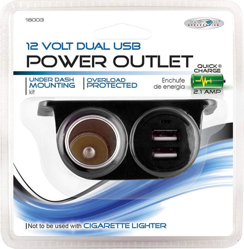 Custom Accessories Compatible with Smartphones, 18003 12V Dual USB Under Dash Mount, Black......