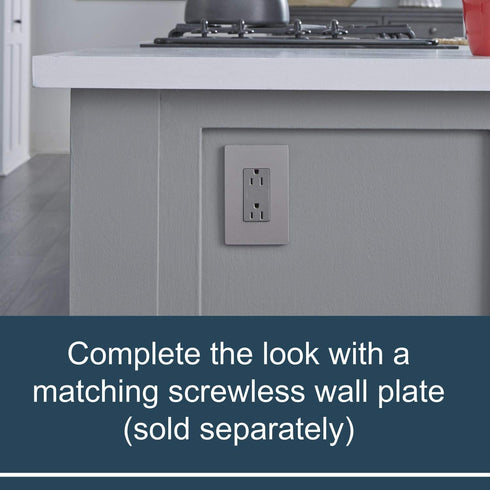 Legrand radiant 885TRNICC12 15 Amp Tamper Resistant Decorator Duplex Outlet, Side Wire or Push Wire, Nickel (1 Count)......