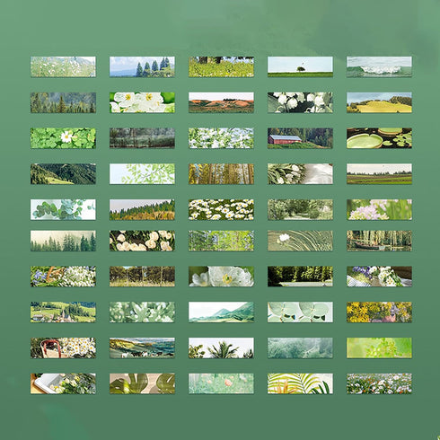 Doraking Green Landscape Nature Stickers, Scenery Decals, 50 Pieces Aesthetic Stickers for Art Journaling Scrapbooking Journal Supplies Notebook D...