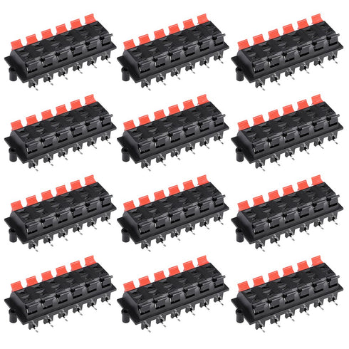 uxcell 12pcs 12 Way Jack Socket Spring Push Release Connector Speaker Terminal Strip Block...