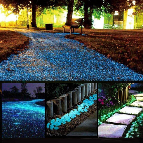 Glow Stones, Glowing in The Dark Pebbles 150pcs for Walkways, Window, Yard Grass, Driveway, Outdoor Decor DIY Decorative Gravel Stones, Fish Tank ...