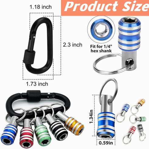 Bit Holder 1/4 inch Hex Shank Screwdriver Bits Holder Extension Bar Keychain Screw Adapter Drill Change Hand-held Screwdrivers Drill Bits Holder P...