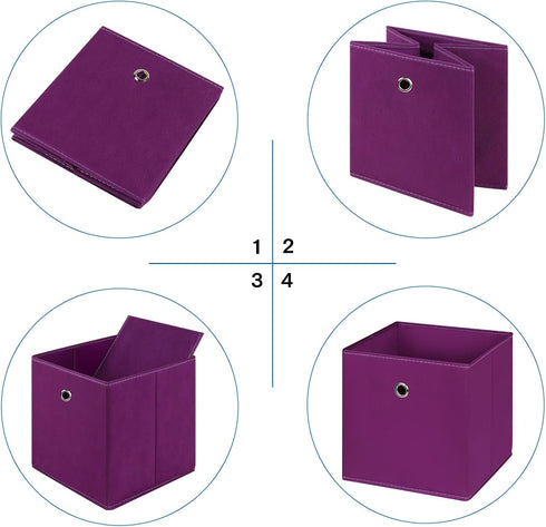 Fabric Cubes Storage Containers ,11 Inch Cloth Storage Cube Foldable Storage Bins Cubes Organizer Baskets with Dual Handles for Shelf Closet Set o...