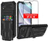 for iPhone XR Case with Card Holder Detachable Wallet Cover, Built-in Kickstand & Screen Protectors, Full Body Shockproof Phone Case for iPhone XR...
