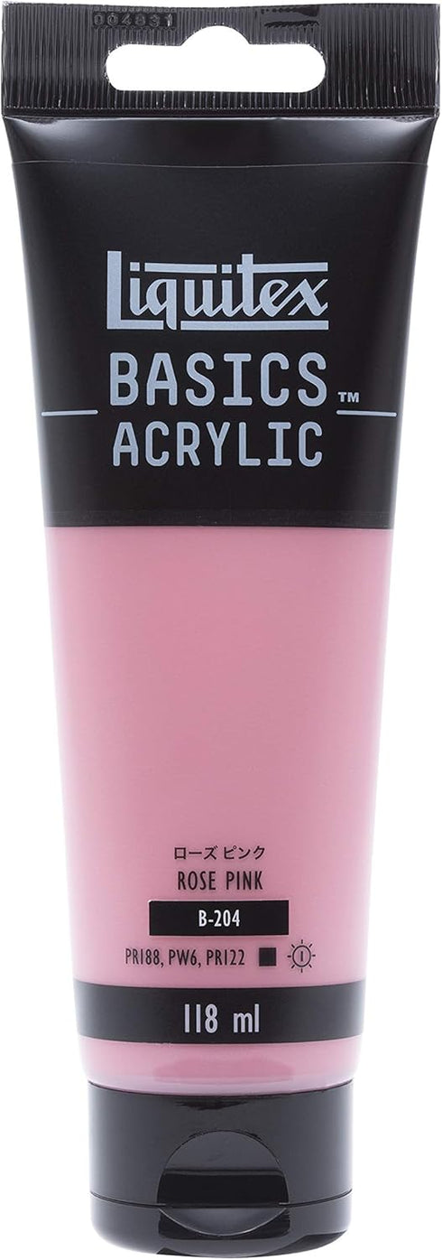 LIQUITEX Acrylic Paint Basics B-204, Rose Pink, 4.0 fl oz (118 ml)...