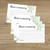 Giftideaworkshop 50 Greenery Share A Memory Cards for Celebration of Life Birthday Anniversary Memorial Funeral Graduation Bridal Shower Game, Gue...