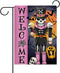 Welcome Pink Halloween Nutcracker Decorative Garden Flag, Spooky Skeleton Skull Jack O Lantern Pumpkin Yard Outside Home Decorations, Gothic Holid...