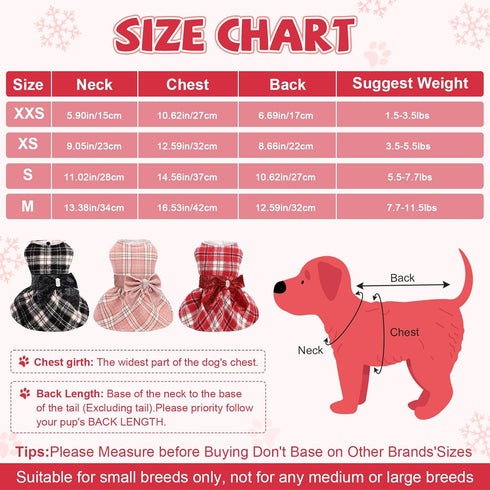 Dog Sweater for Small Dogs Girl Winter Dog Dress Small Dog Clothes Warm Fleece Small Dog Sweater Dress for Chihuahua Yorkie Pet Clothing Dog Costu...