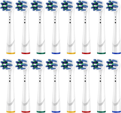 16 Pack Professional Cross Toothbrush Replacement Heads Compatible with Oral B Electric Toothbrush Action Cross Replacement Brush Heads for Multi ...