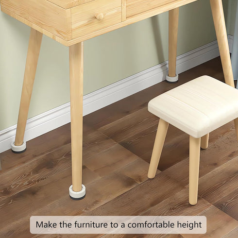 4 Sets Furniture Risers Bed Risers (Beige), 1.3 inch Heavy Duty Bed Lifts Risers for Table, Sofa, Couch, Desk, Chair Risers Supports Up to 1,300 l...