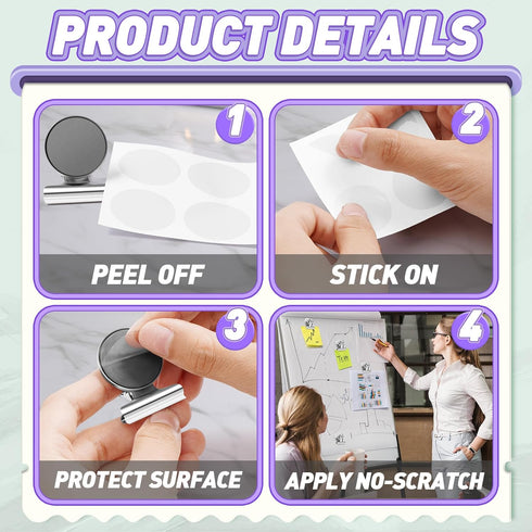 VNDUEEY Magnetic Clips, 60 Pack Fridge Magnets, Magnet Clips Heavy Duty, Refrigerator Magnets Whiteboard Magnets for Office, Classroom, and Home(S...