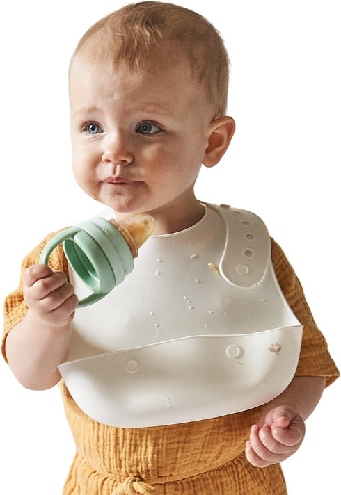 green sprouts Unisex Baby Scoop Silicone Bib, Light Spice...