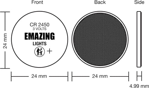 EmazingLights 20 Pack CR2450 Battery 3V Lithium Coin Cell Batteries Long Lasting Multipack for Keyless Remote FOB, Candles...