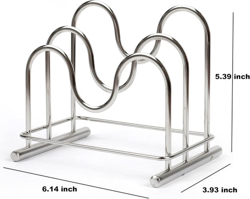 LENITH 304 Stainless Steel Wire Cutting Board Holder, Cutting Board Rack Organizer Kitchen with 2 Sectional...