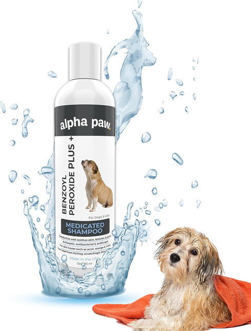 Smiling Paws Pets - Itch Relief Shampoo for Pets - Contains Benzoyl Peroxide - Kills Fleas - Relieves Allergies, Itching, Dermatitis, Mange, Dandr...