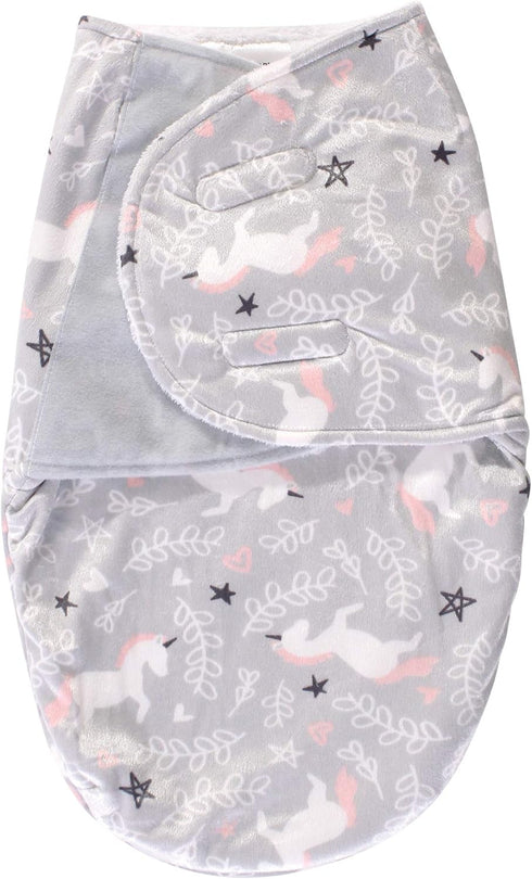Hudson Baby Unisex Baby Plush Swaddle Wrap, Gray Unicorn, 0-3 Months...