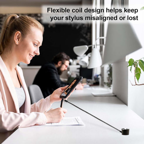 8 PCS Elastic Lanyard Tether Retractable Spring Coil Strap Pens Coil Spring Straps Touch Pens Plastic Coil Spring Leash Stylus Lanyard Cord for Te...