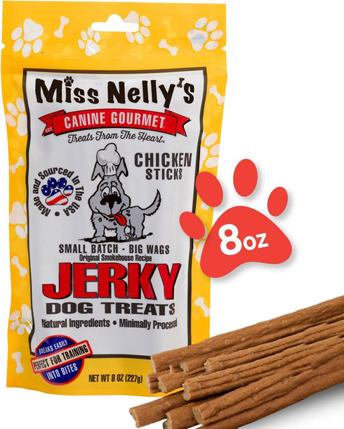 Miss Nelly's - Chicken Jerky Dog Treats - Soft Sticks - USA Made and Sourced - Original Smoke House Recipe - Small Batch Chicken Jerky for Dogs - ...