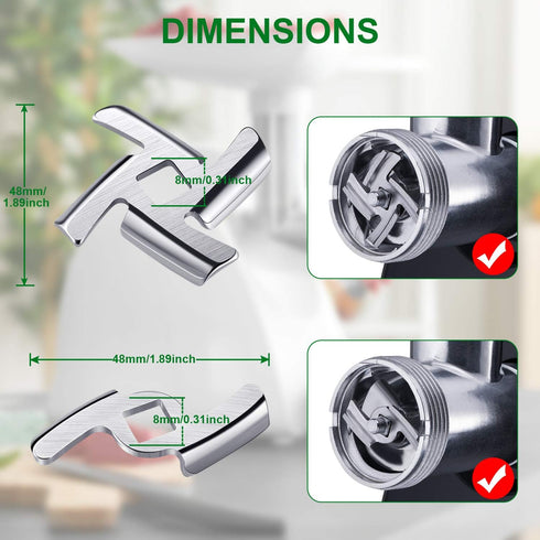 Mudder 9 Pieces Meat Grinder Blades Plate Discs Stainless Steel Food Knife Cutter Meat Grinder Replacement Parts for Size 5 Stand Mixer Accessorie...