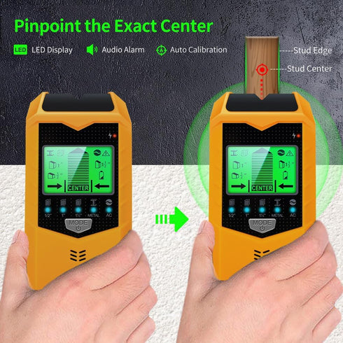 Stud Finder Wall Scanner, 5 in 1 Stud Detector with HD LCD Display for Center and Edge of Wood Metal AC Wire...